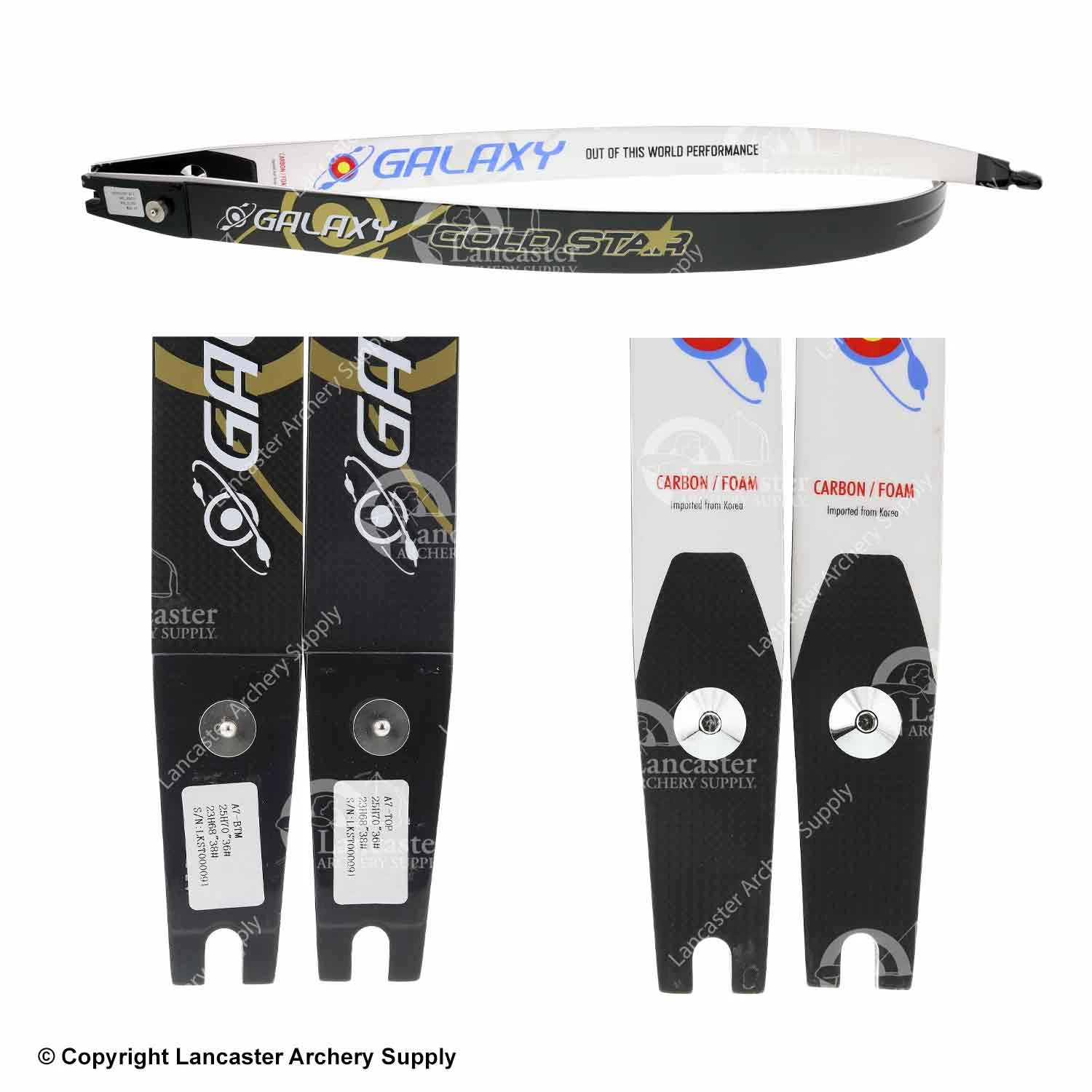 Galaxy Archery Galaxy Gold Star Carbon Foam ILF Limbs (Open Box X1030175) 4 Galaxy Archery Galaxy Gold Star Carbon Foam ILF Limbs (Open Box X1030175) - Image 2