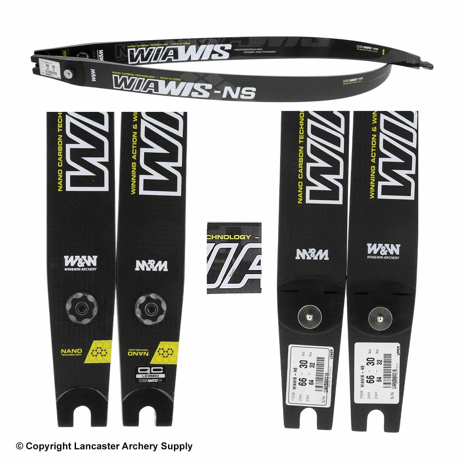 Lancaster Archery Supply Win Win Wiawis NS Foam Core Carbon ILF Recurve Limbs (Open Box X1030296) 4 Lancaster Archery Supply Win Win Wiawis NS Foam Core Carbon ILF Recurve Limbs (Open Box X1030296) - Image 2