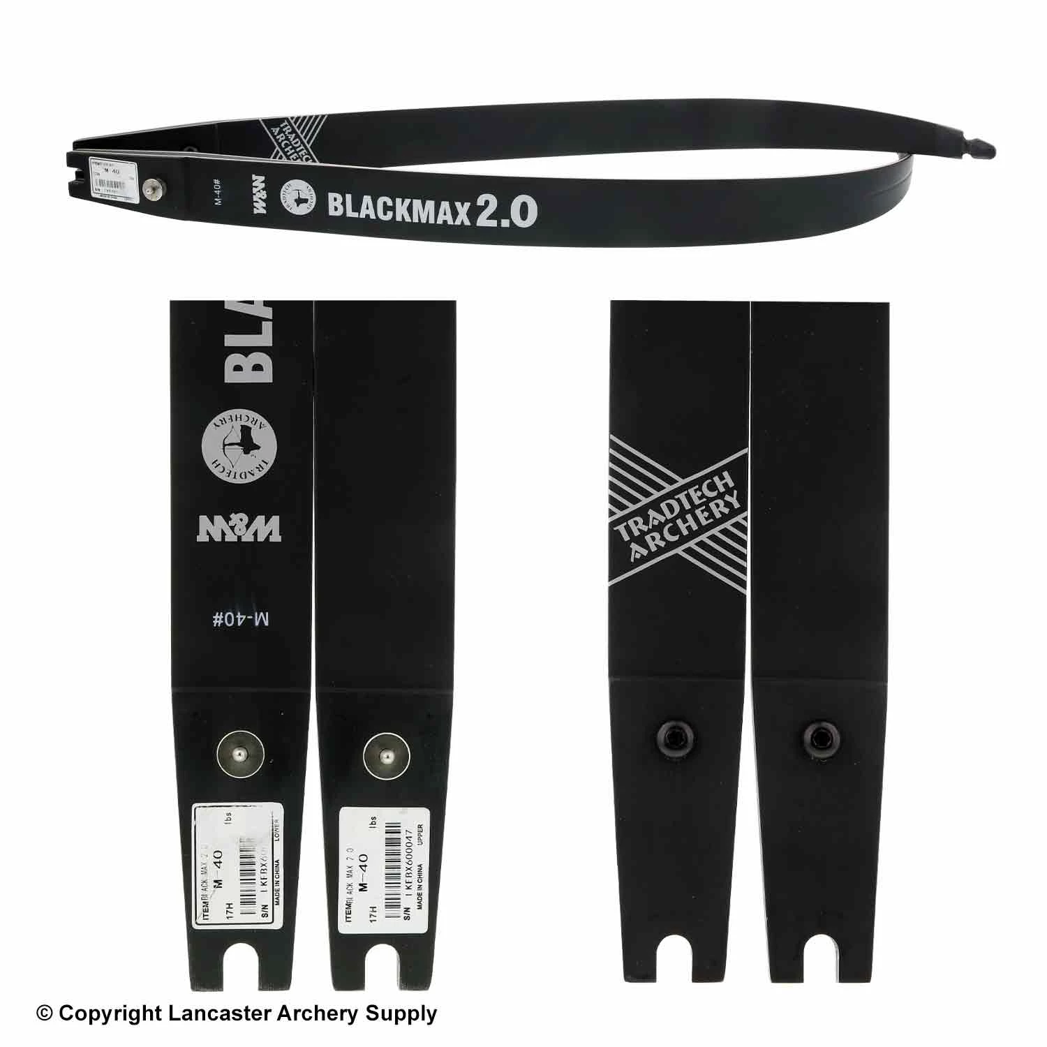 TradTech Archery TradTech Black Max 2.0 Glass/Wood Recurve Limbs (Open Box X1030478) 4 TradTech Archery TradTech Black Max 2.0 Glass/Wood Recurve Limbs (Open Box X1030478) - Image 2