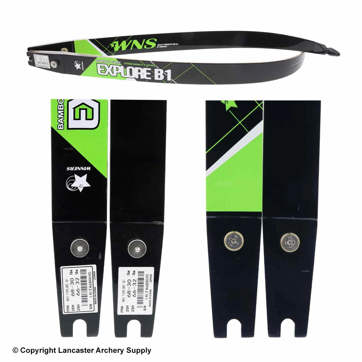 WNS Archery WNS Explore B1 Glass/Bamboo Recurve Limbs (Open Box X1031026) 4 WNS Archery WNS Explore B1 Glass/Bamboo Recurve Limbs (Open Box X1031026) - Image 2