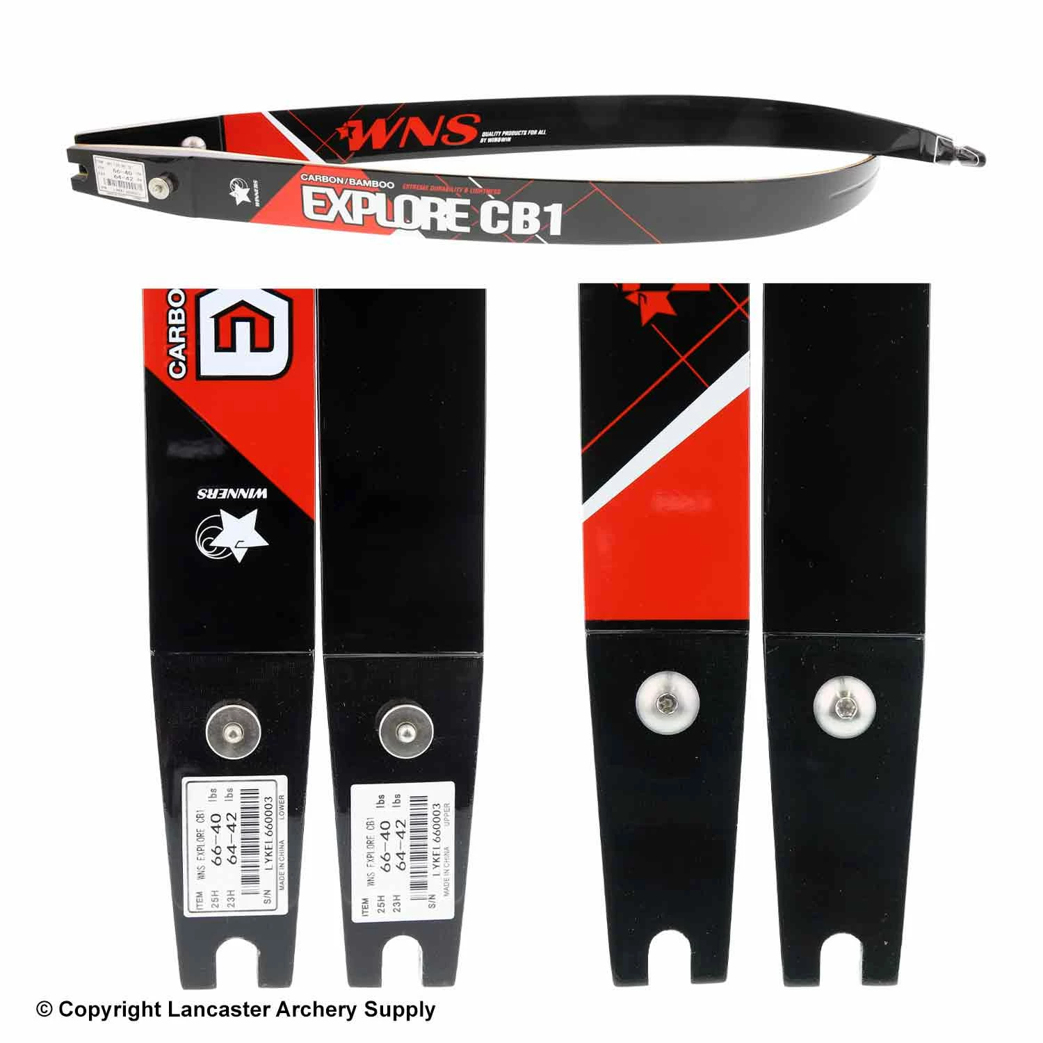 WNS Archery WNS Explore CB1 Carbon / Bamboo Recurve Limbs (Open Box X1031036) 4 WNS Archery WNS Explore CB1 Carbon / Bamboo Recurve Limbs (Open Box X1031036) - Image 2