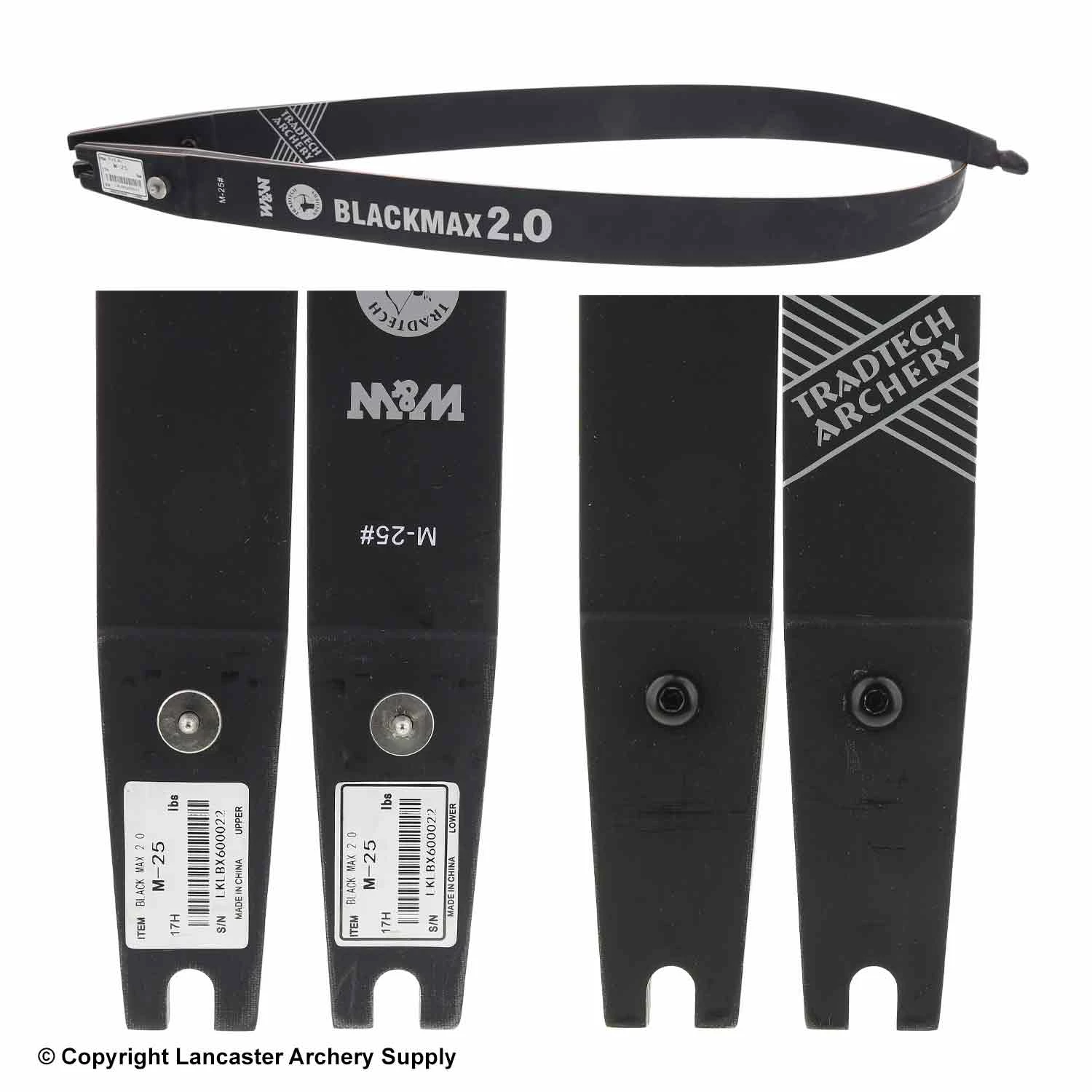 TradTech Archery TradTech Black Max 2.0 Glass/Wood Recurve Limbs (Open Box X1031262) 4 TradTech Archery TradTech Black Max 2.0 Glass/Wood Recurve Limbs (Open Box X1031262) - Image 2