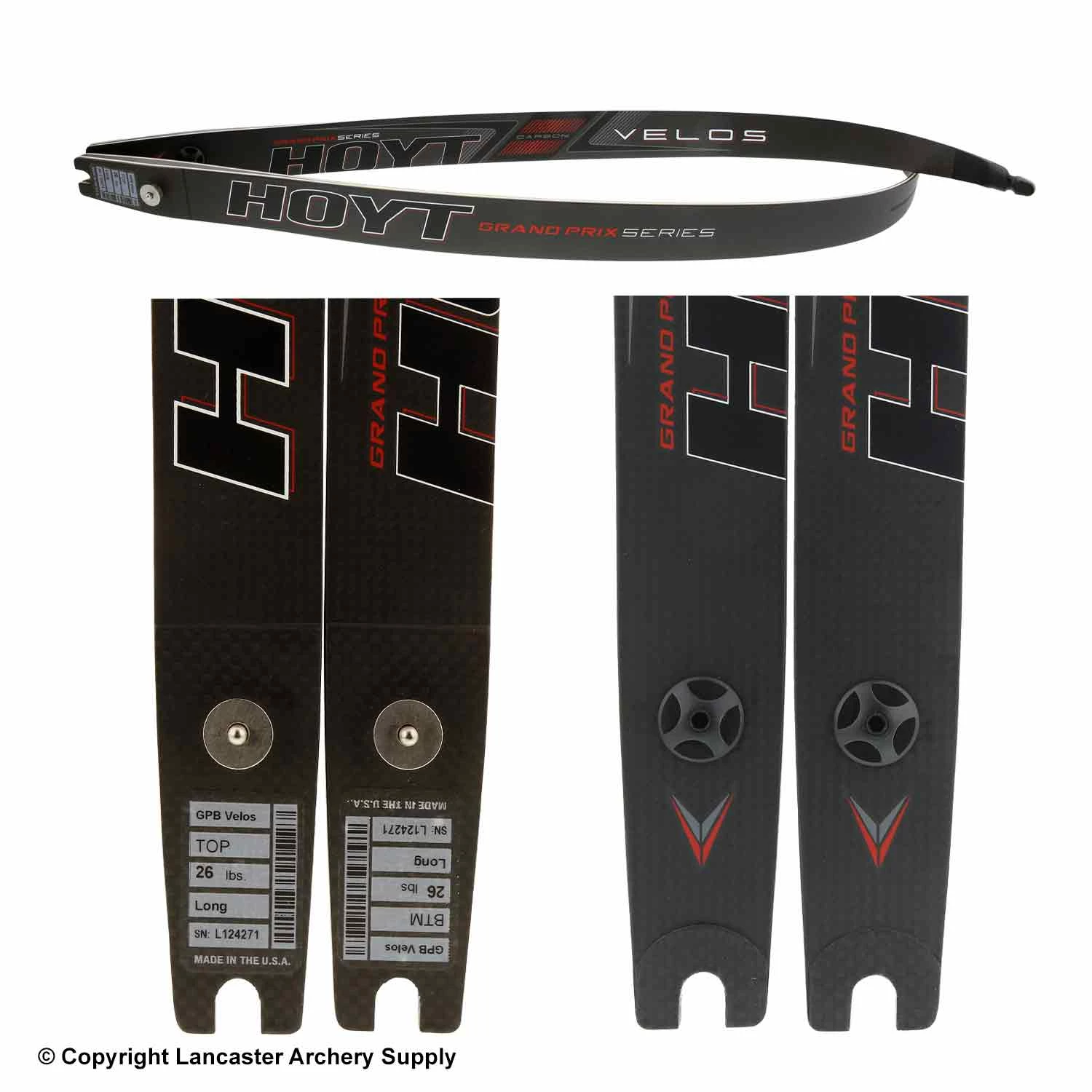 Hoyt Grand Prix Carbon Velos ILF Recurve Limbs (Open Box X1031731) 4 Hoyt Grand Prix Carbon Velos ILF Recurve Limbs (Open Box X1031731) - Image 2