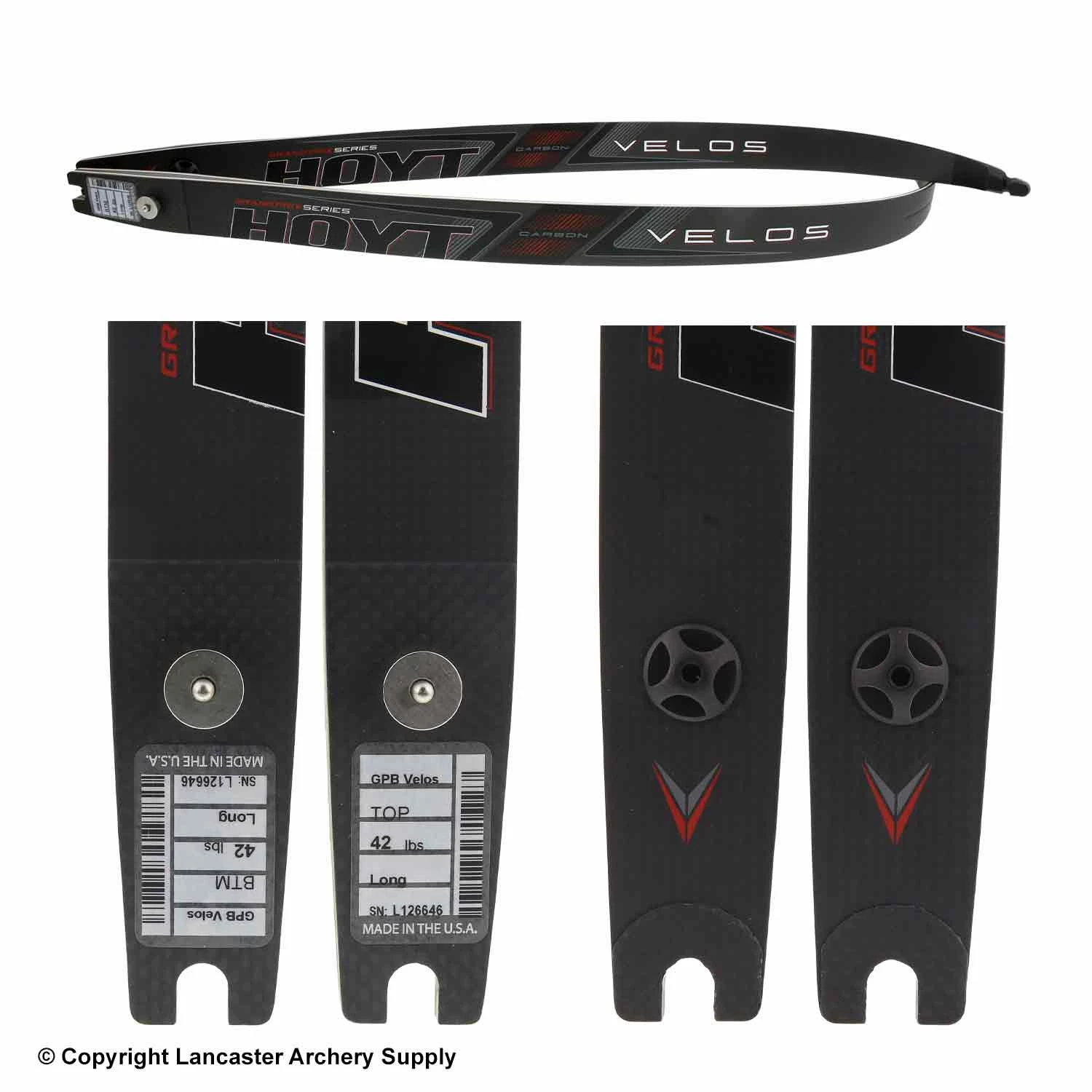 Hoyt Grand Prix Carbon Velos ILF Recurve Limbs (Open Box X1032320) 4 Hoyt Grand Prix Carbon Velos ILF Recurve Limbs (Open Box X1032320) - Image 2