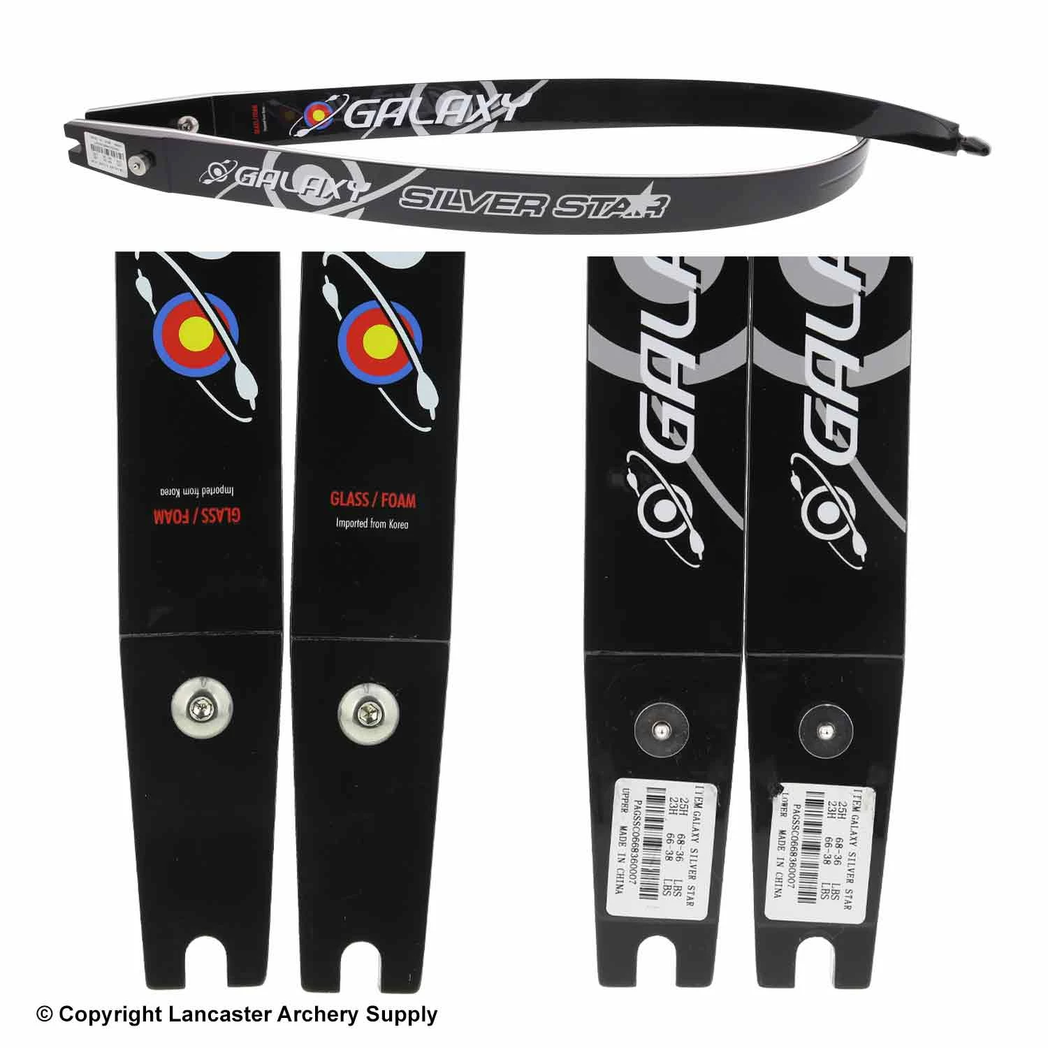 Galaxy Archery Galaxy Silver Star Recurve Limbs (Open Box X1032568) 4 Galaxy Archery Galaxy Silver Star Recurve Limbs (Open Box X1032568) - Image 2