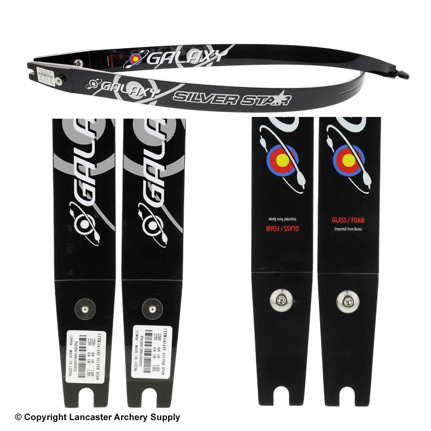 Galaxy Archery Galaxy Silver Star Recurve Limbs (Open Box X1032594) 4 Galaxy Archery Galaxy Silver Star Recurve Limbs (Open Box X1032594) - Image 2