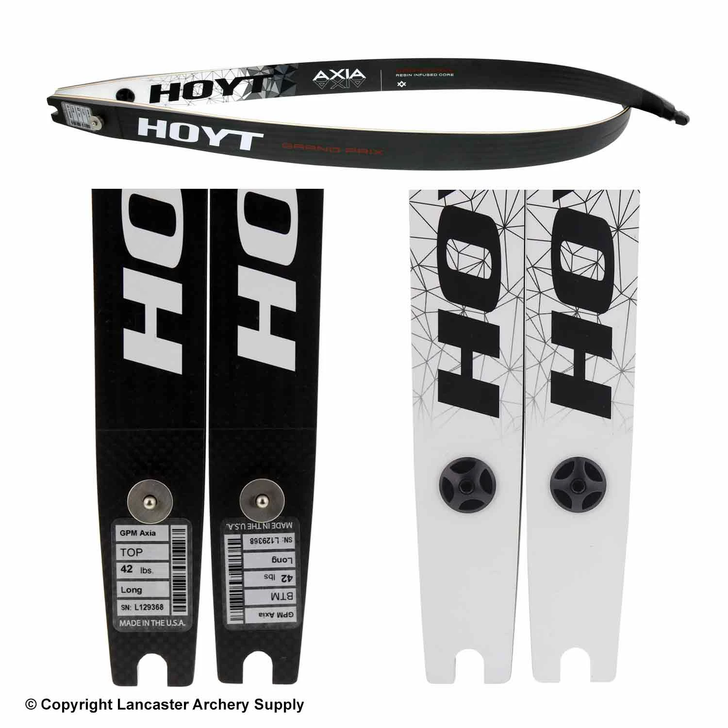 Hoyt Grand Prix Carbon Axia Recurve Limbs (Open Box X1033646) 4 Hoyt Grand Prix Carbon Axia Recurve Limbs (Open Box X1033646) - Image 2